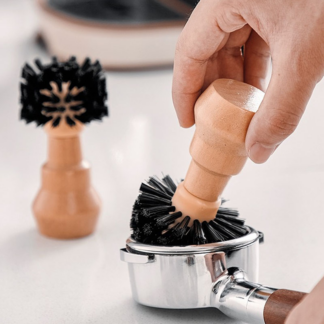Coffee Protafilter Brush Horse Hair Wood Dusting Brush