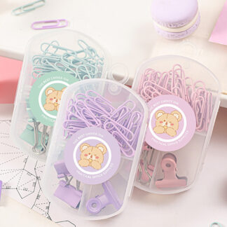 3 Set Color Metal Paper Clips Effective Office Stationery