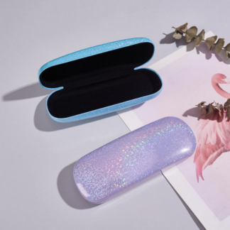 Compression PU Leather Myopia Glasses Case, Purple