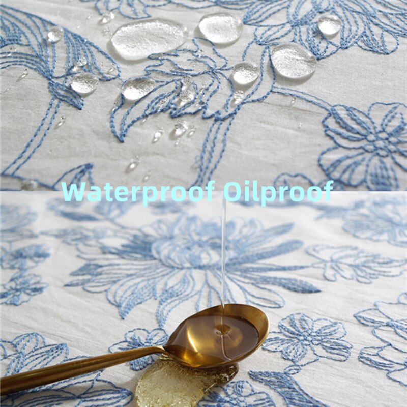 Blue And White Porcelain Pattern Waterproof Tablecloth - Image 4