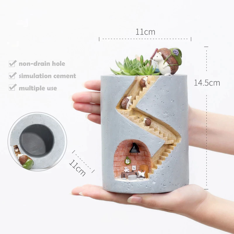 Creative Animal Resin Flower Pot Succulents Planter Water Planting Container, Rabbit - Image 3