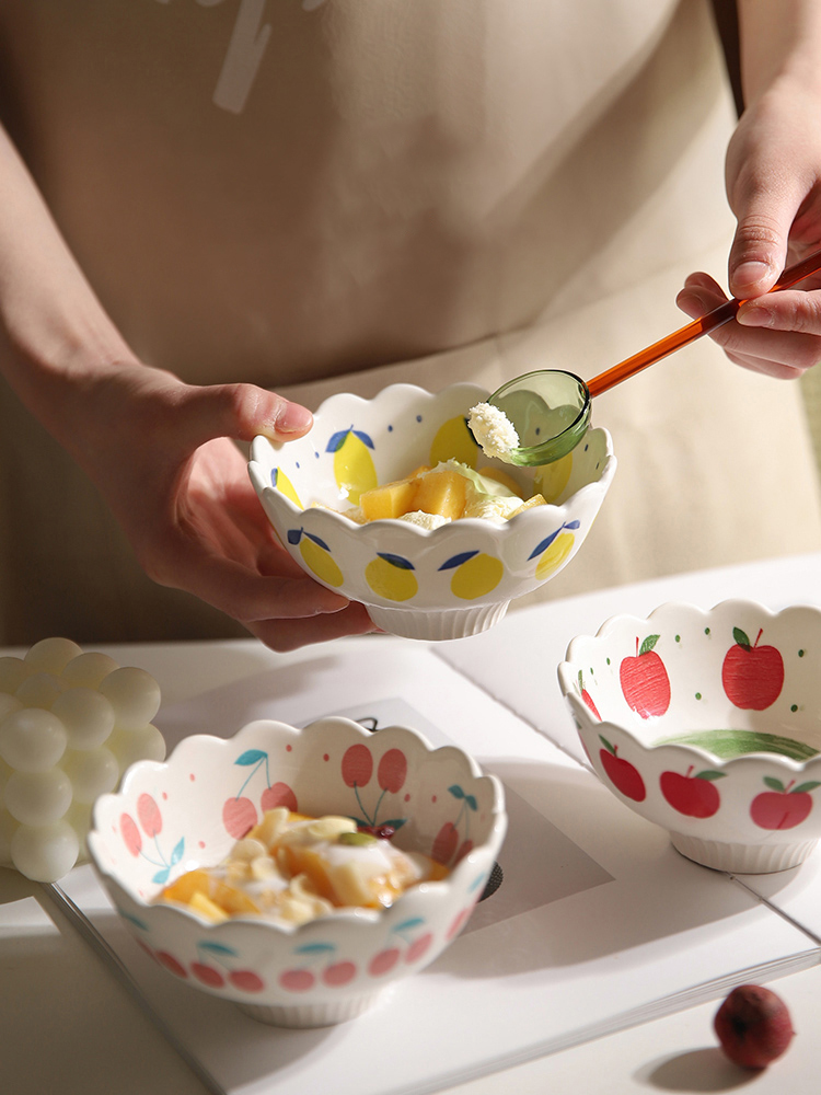 Creative Ceramic Bowl Dessert Bowl, Set of 3 - Image 3