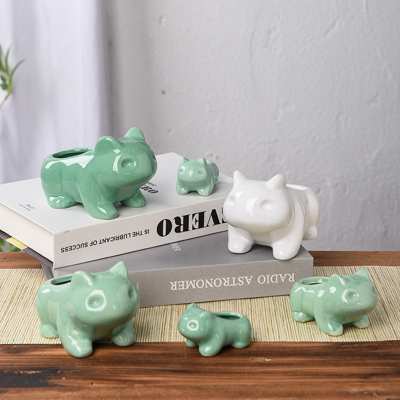 Creative Ceramic Mini Green Plants With Hole - Image 4