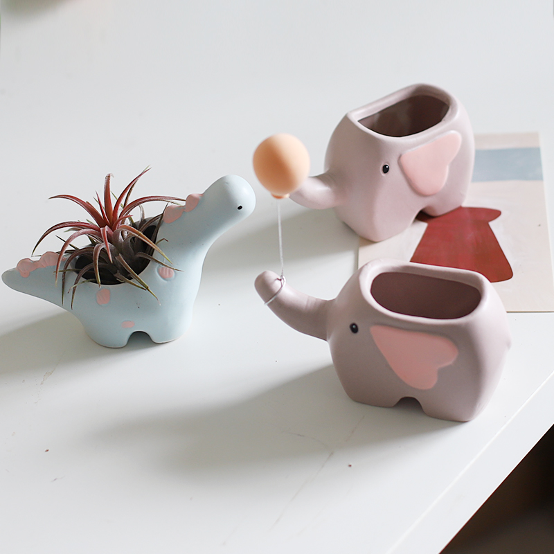 Ceramic Cute Elephant Succulent Pot For Home Decor - Image 4