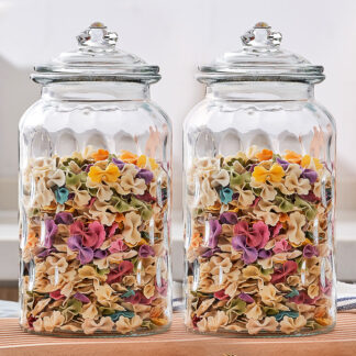 650ML Creative Food Grade Glass Storage Jar Carved Candy Jar