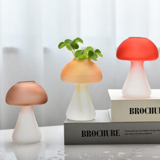 Creative Mushroom Glass Vase Crafts Hydroponics Ornament