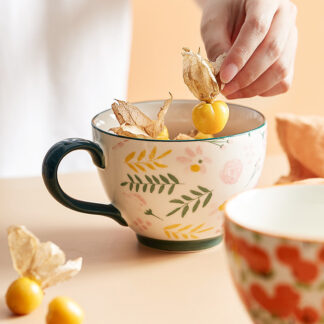 Creativity Flower Ceramic Tea Mugs 500ml