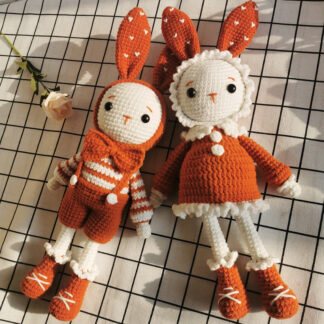 Crochet Yarn Handmade Couple Dolls