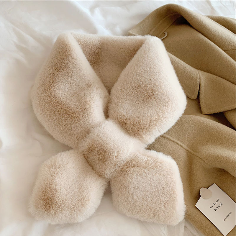 Cross Autumn Winter Keep Warm Thick Plush Scarf For Women