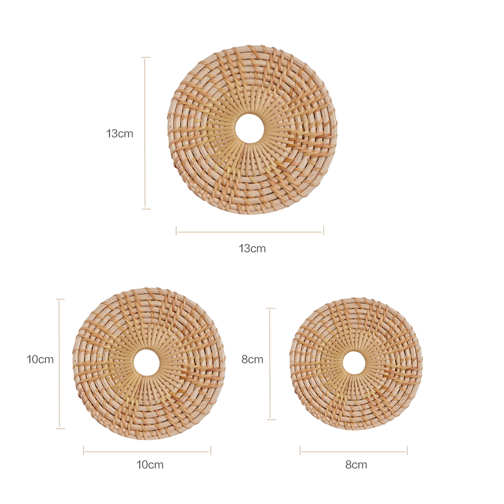 Round Natural Rattan Anti-Skidding Cup Mat - Image 7