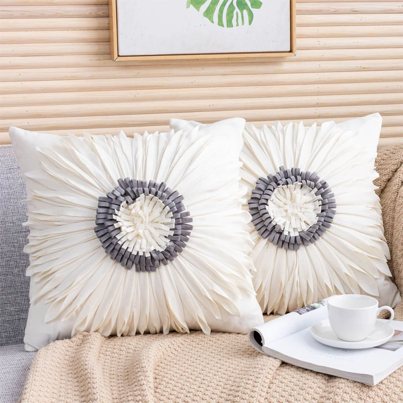 Cushion Cover Decorative Modern Artistic White
