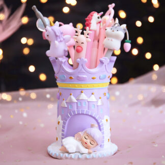 Multi-function Resin Cute Castle Pen Holder
