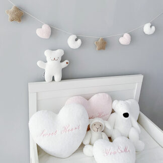Cute Fluffy Garlands Handmade Moon Star Hanging Nursery Decoration