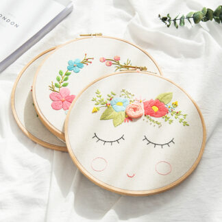 Cute Shy Face Embroidery Kit DIY Needlecraft