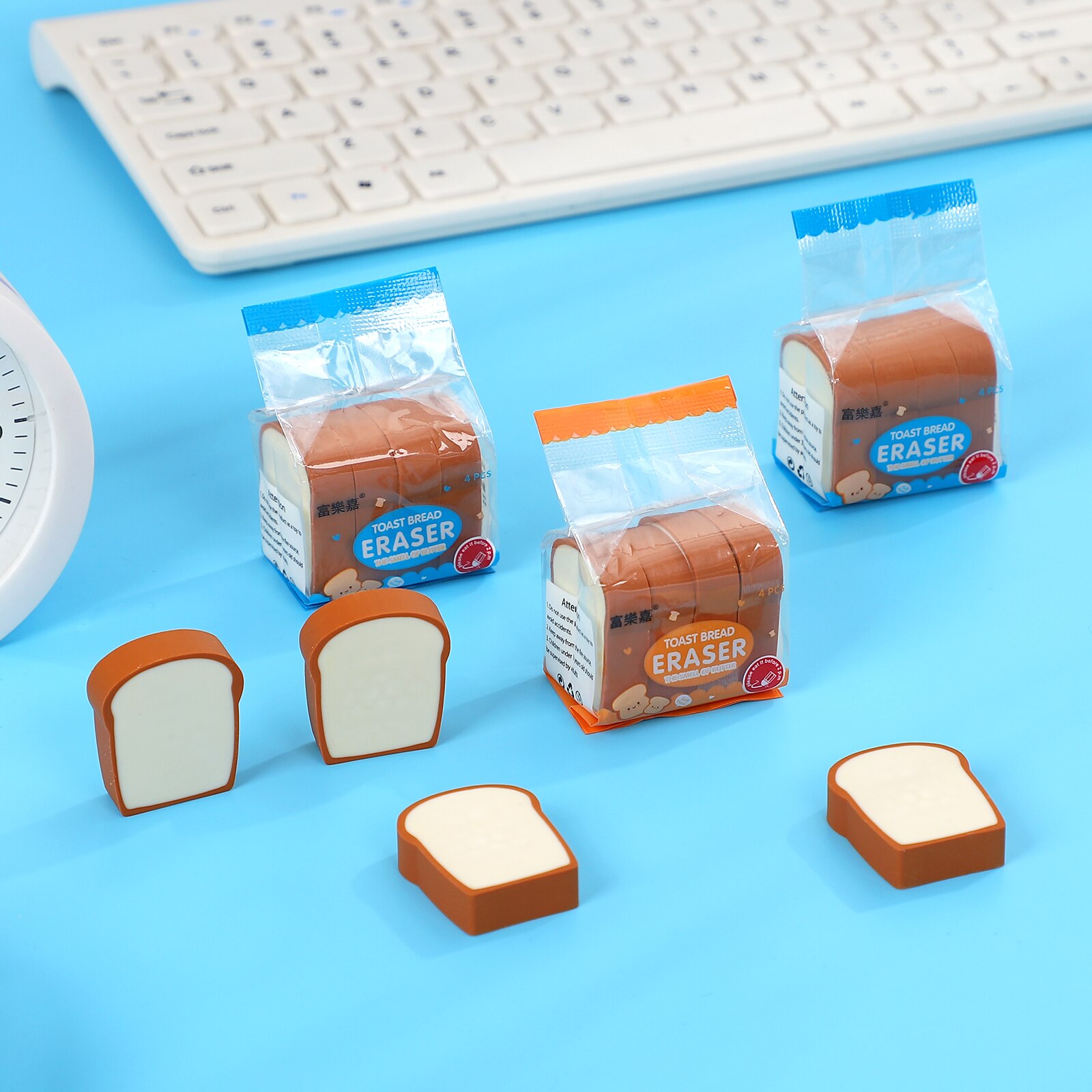 Cute Simulation Toast Bread Eraser Creative Stationery - Image 2