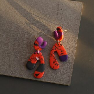 Cute Stone Marble Effect Polymer Clay Earrings