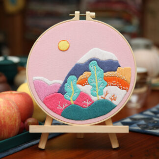 Embroidery Kit Landscape Pattern Printed With Hoop