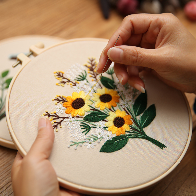 DIY Flower Embroidery Kit Cross Stitch Starter Kit - Image 2