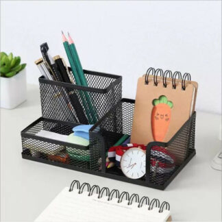 Desk Stationery Organizer Creative Metal Pen Holder