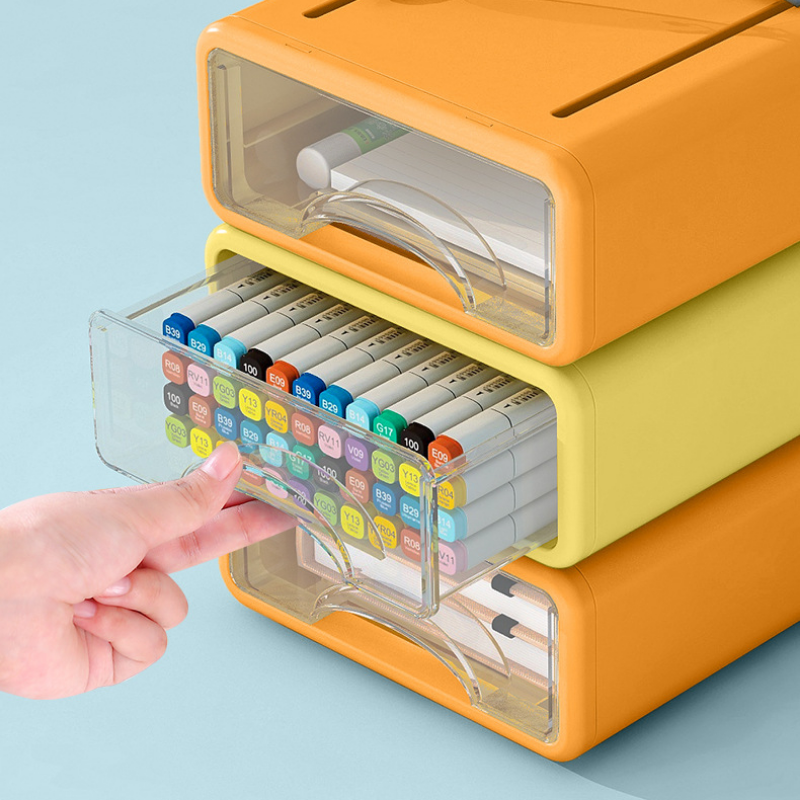 Drawer Type Desk Organizer Visible Pen Holder Stationery Storage - Image 5