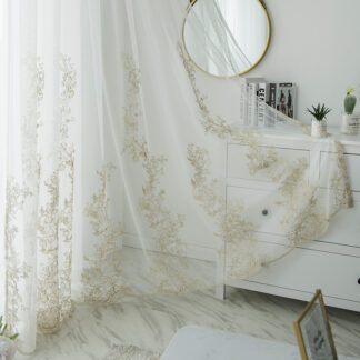 Embroidered Luxury Floral Curtains
