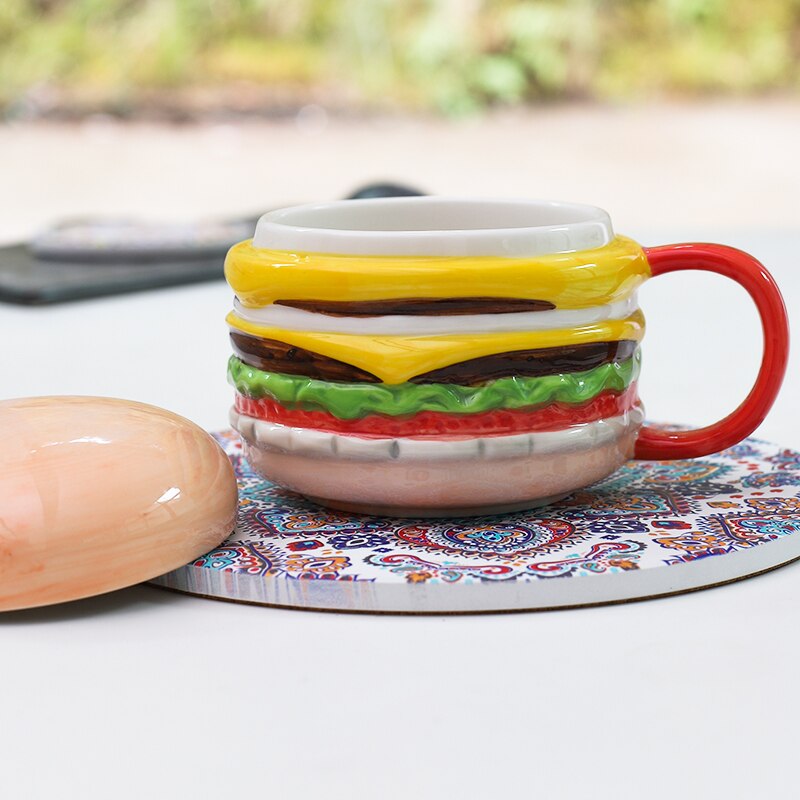 Ceramic Underglaze Color Creative Hamburger Mug - Image 2