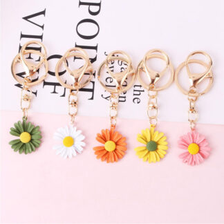 Set 5 Fashion Alloy Daisy Flower Keychains