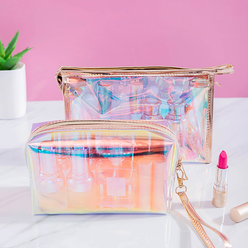 Fashion Chic PVC Cosmetic Bag Women Transparent Make Up Bag - Image 2