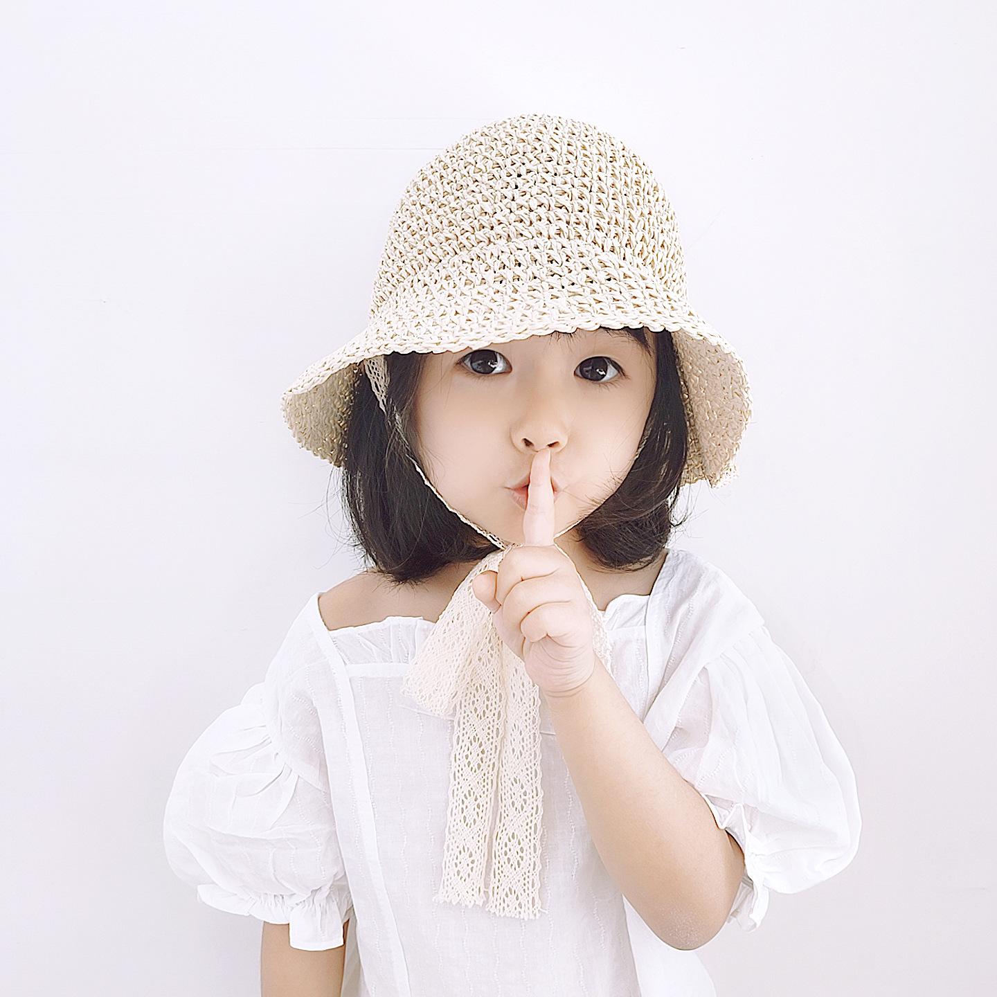Fashion Lace Baby Summer Straw Hat