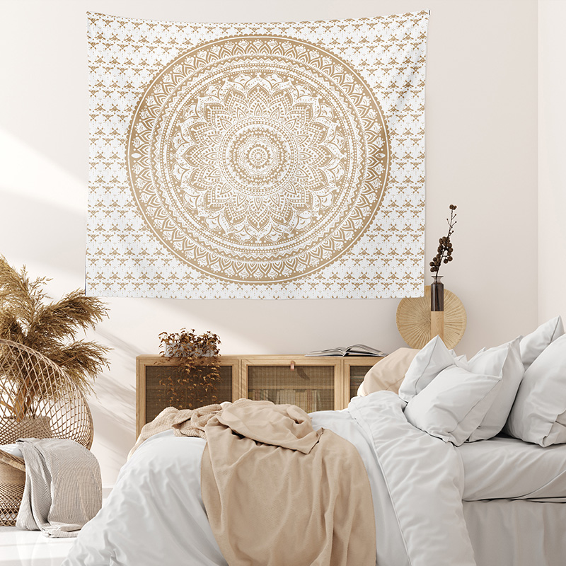 Fashion Mandala Round Flower Print Decorative Tapestry - Image 2