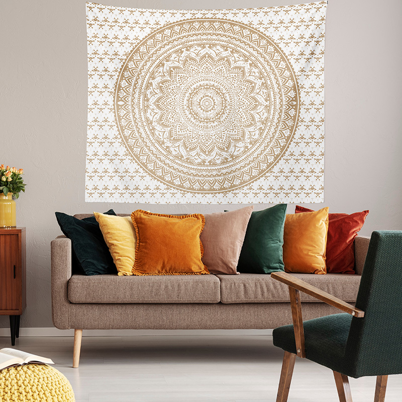 Fashion Mandala Round Flower Print Decorative Tapestry - Image 4