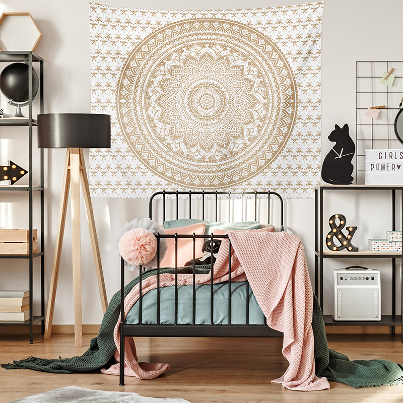 Fashion Mandala Round Flower Print Decorative Tapestry