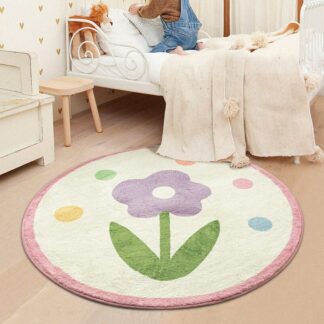 Floral Furry Carpet For Living Room
