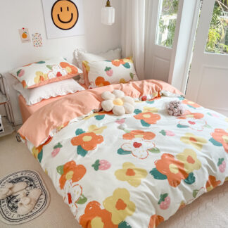 Floral Printed Pure Cotton Duvet Cover Set, King Size