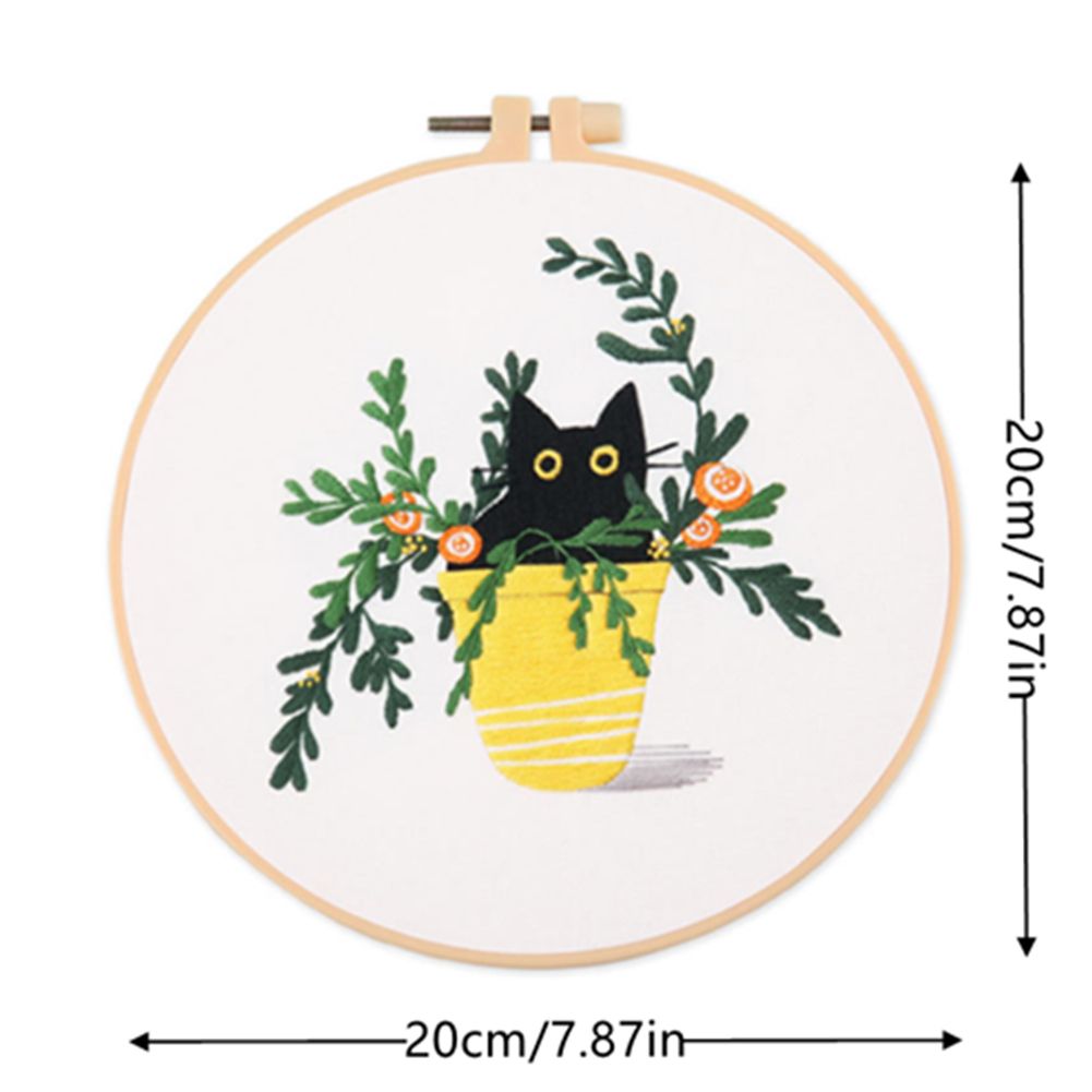 Flower Black Cat Pattern Embroidery Set Needlework - Image 2