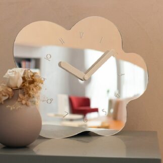 Flower Mirror Wall Clock Nordic Minimalist