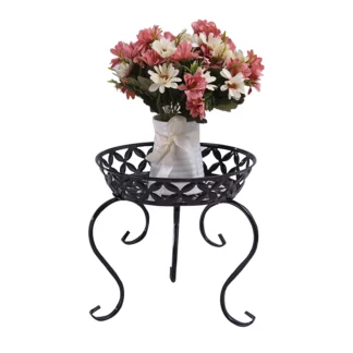 Flower Pot Holder Metal Plant Stand Plant Succulent Black