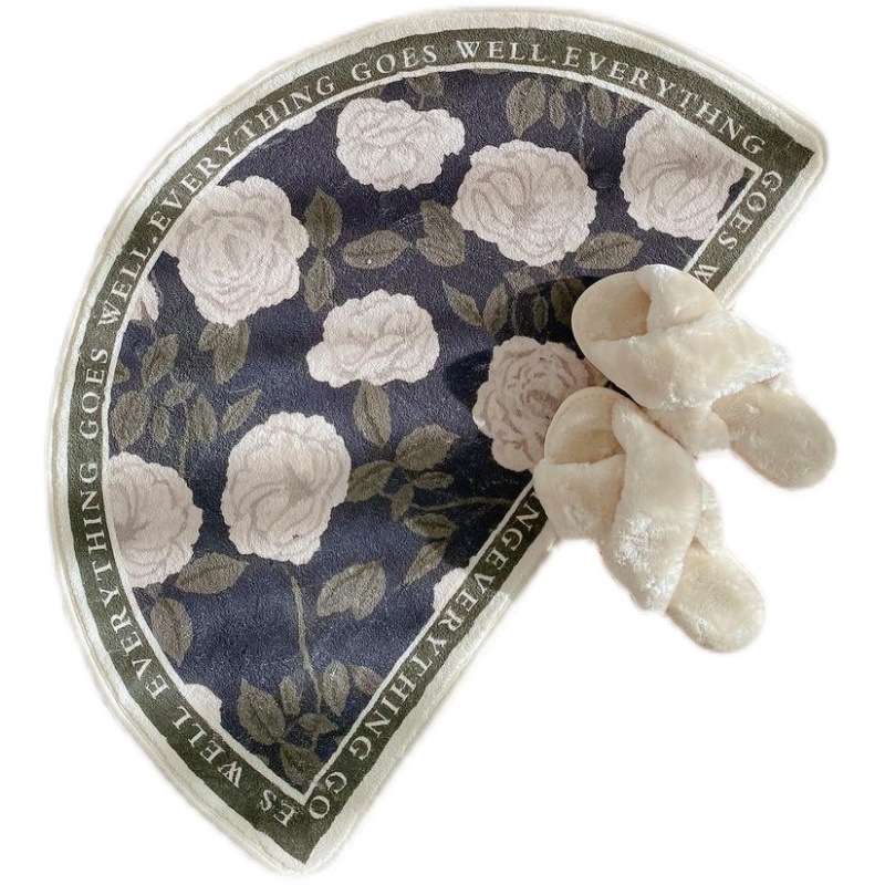 Flower Semicircle Simple Style Non-slip Modern Bathroom Door Mat - Image 3