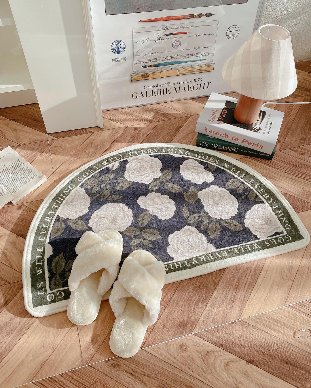 Flower Semicircle Simple Style Non-slip Modern Bathroom Door Mat