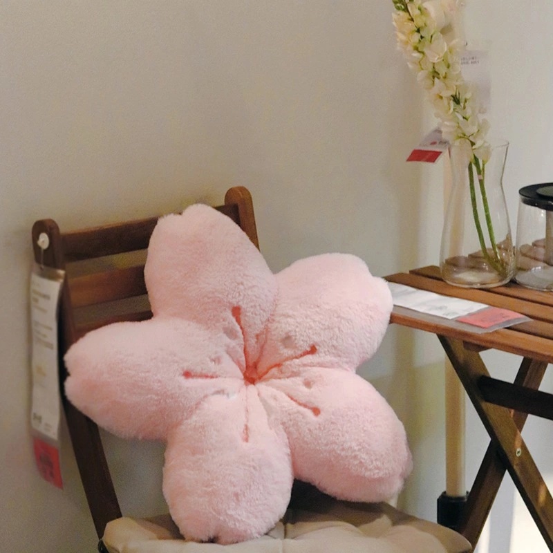 Furry Cherry Blossoms Stuffed Plush Cushion Room Decor - Image 2