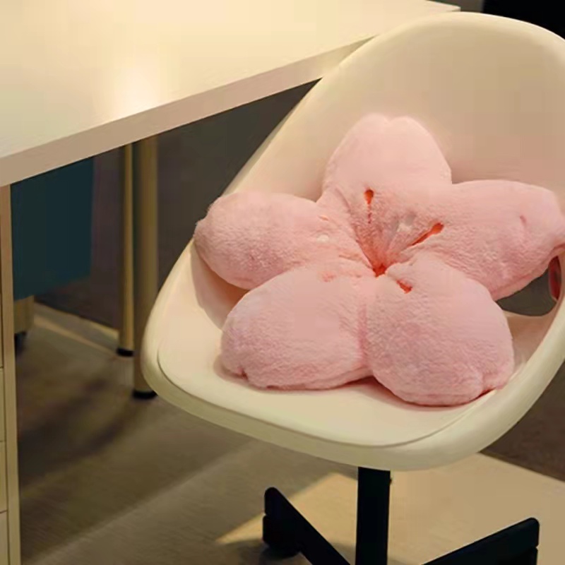 Furry Cherry Blossoms Stuffed Plush Cushion Room Decor - Image 3