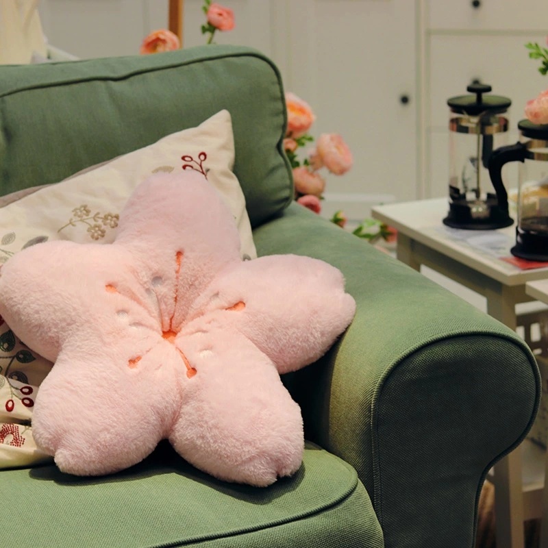Furry Cherry Blossoms Stuffed Plush Cushion Room Decor - Image 5