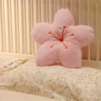 Furry Cherry Blossoms Stuffed Plush Cushion Room Decor