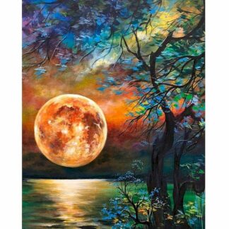 Moon Landscape HandPainted Oil Painting By Number
