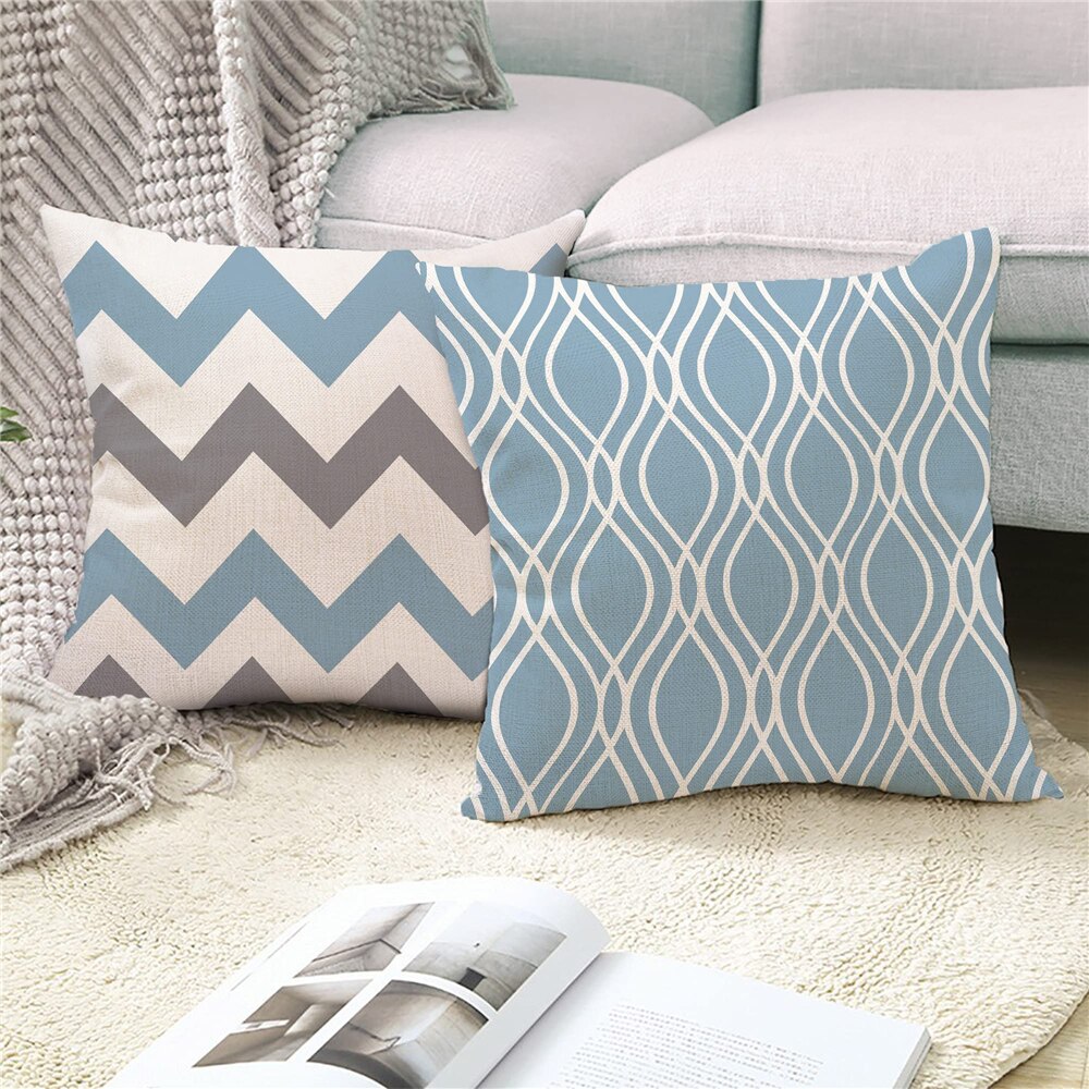 2PCS Geometric Lumbar Cushion Cover