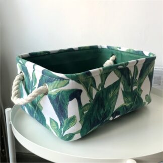 Green Canvas Fabric Storage Basket