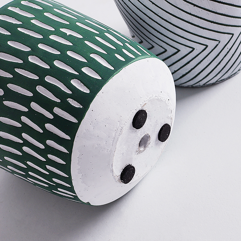 Green Raindrop Cement Plant Pot - Image 3