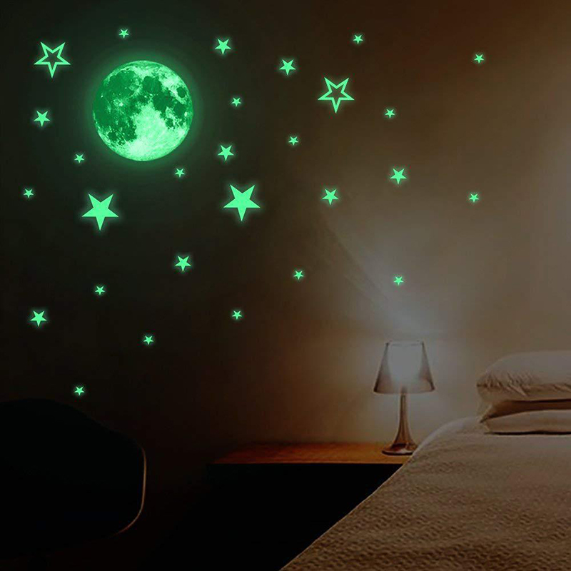 Luminous Moon and Stars Wall Stickers for Kids Room Baby Nursery - Image 5