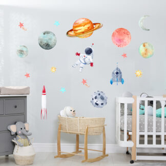 3D Removable  Universe Planet Space Astronaut Wall Stickers