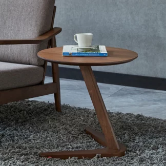 Round Coffee Table Small Bedside Table Brown